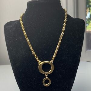 Givenchy Double Circle Pendant Necklace
